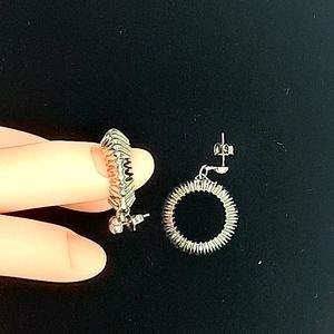 Sliver stud hoop earrings Light weight